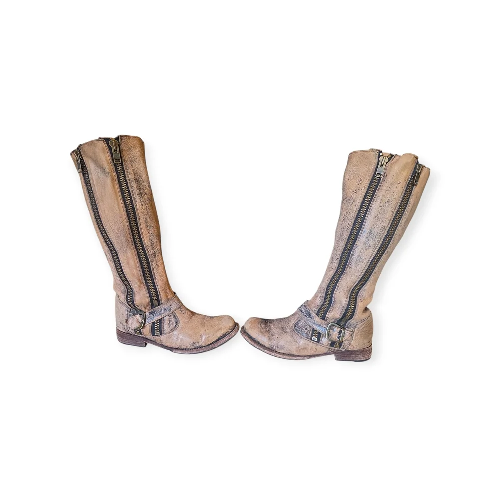 Bed Stu Tan Heeled Boots with Buckle Detail - Picture 4 of 8